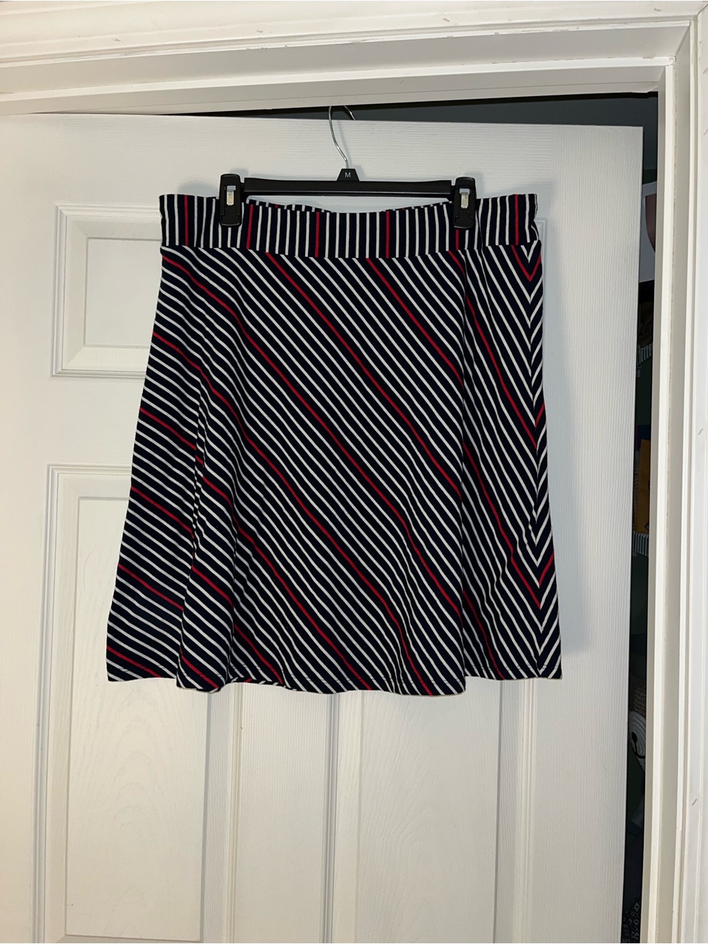 Striped Circle Skirt in Navy, White & Red